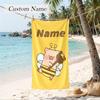 Lulu the Piggy Custom Name Printed Beach Towel Personalized Soft Towel For Swimming Beach Travel