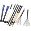 Comprehensive Drummers Set Drumsticks Set Assorted Brushes Mallets Bamboo Rods and Oxford Waterproof Bag Easy Carrying