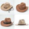 European and American Retro Men's and Women's Jazz Hats, Flat Brim Felt Versatile New Woolen Top Hats, Western Jazz Hats