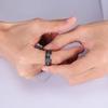 Fashion 8mm Men Rings Black Groove Matte Stainless Steel Rings For Men Wedding Engagement Jewelry Anniversary Birthday Gifts