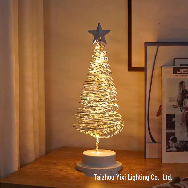 Christmas Tree Ornament Lights: Holiday Crystal Night Lamp for Bedroom & Desk