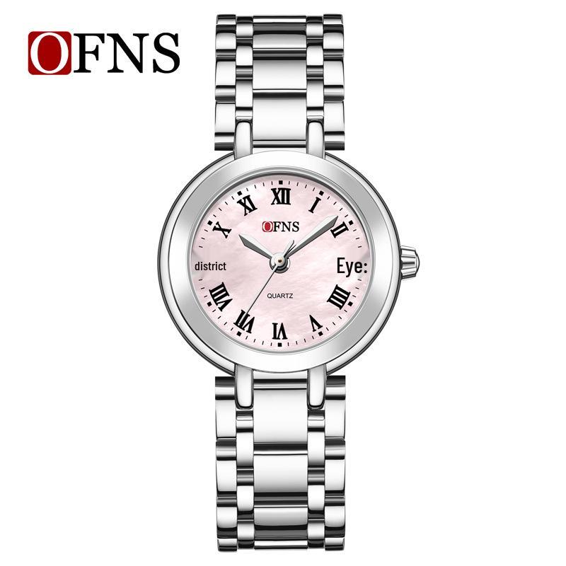 OFNS Women's Waterproof Rhinestone Luxury Quartz Watch with Roman Numerals