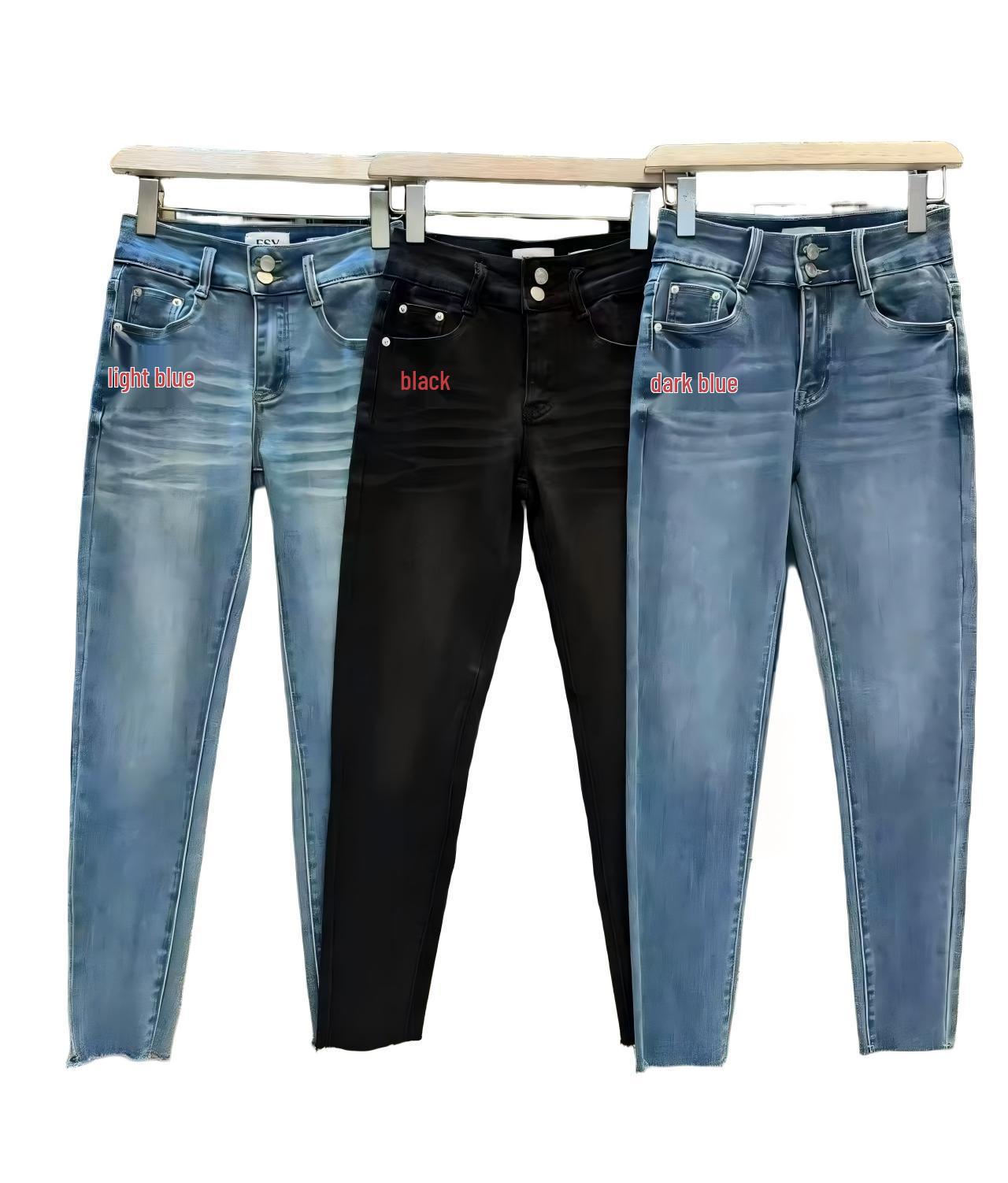 

Women s Dark Blue High-Waisted Skinny Cropped Jeans - Autumn/Winter 2025 Slimming Pencil Pants. S (40-50 kg)