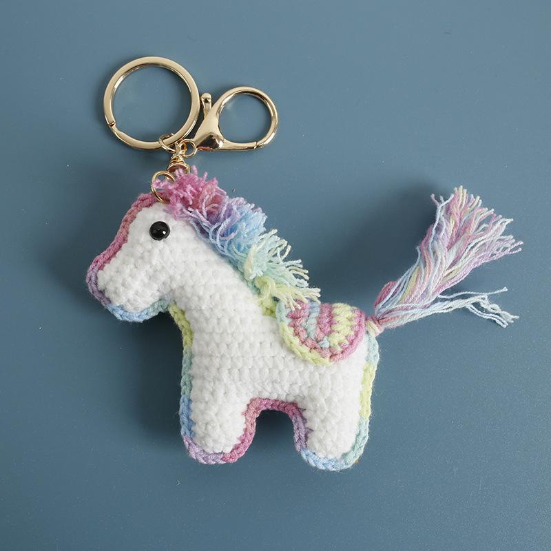 Funny Zebra Crochet Keyrings For Bag Pendant Handmake Animal Doll Knitting Keychain Cute Sheep Keyrings Gifts Custom Accessories