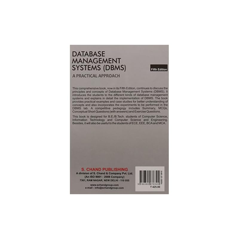 Database Management System (DBMS): A Practical Approach, 5th Edition