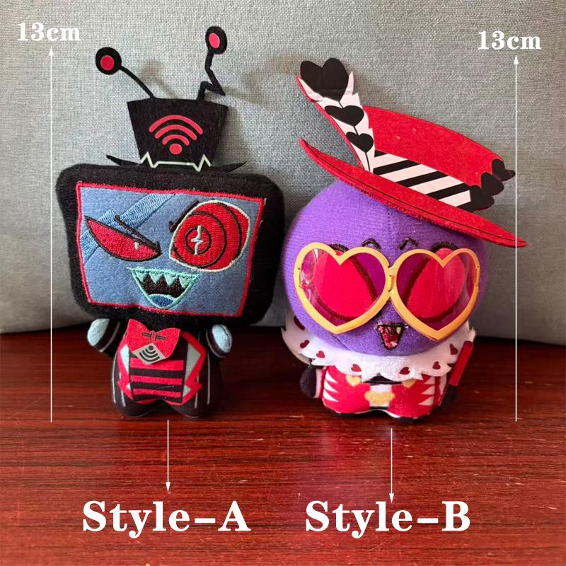 13cm Personaggio Anime Animazione Hazbin Coppia 3V Vox e Valentino Peluche Giocattoli Zaino Hotel Borsa Ciondolo Scrivania Peluche Bambola Decorazione