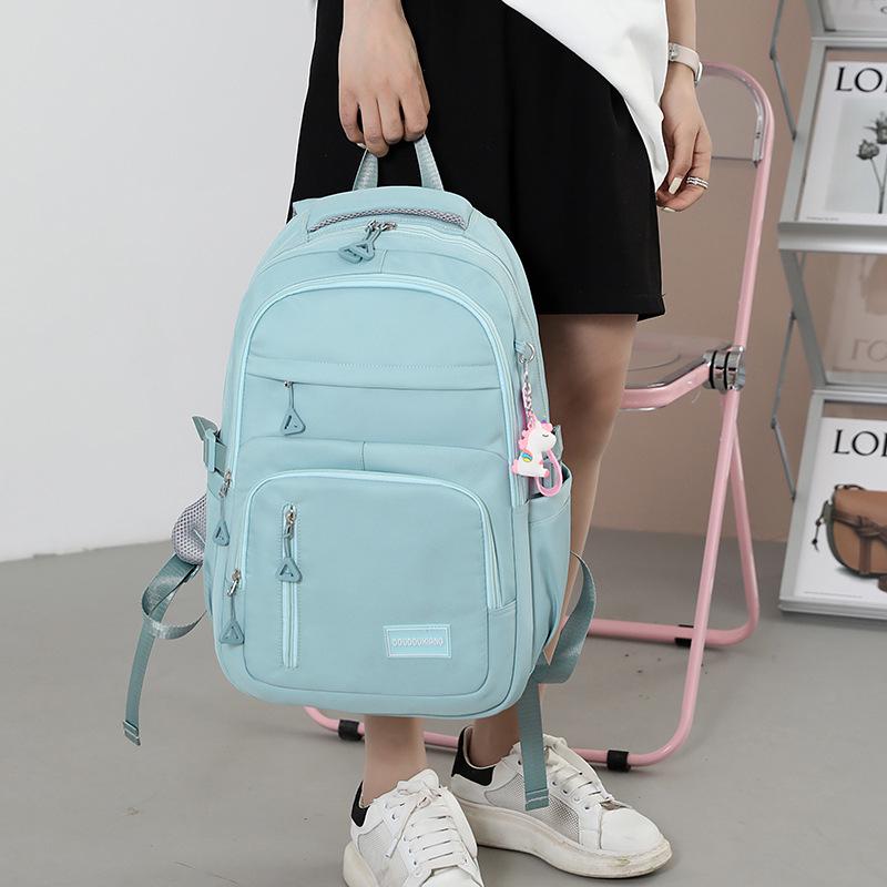 Trendiger Girly-Rucksack mit großem Fassungsvermögen - Mehrere Fächer, lässige Schul-/Reisetasche