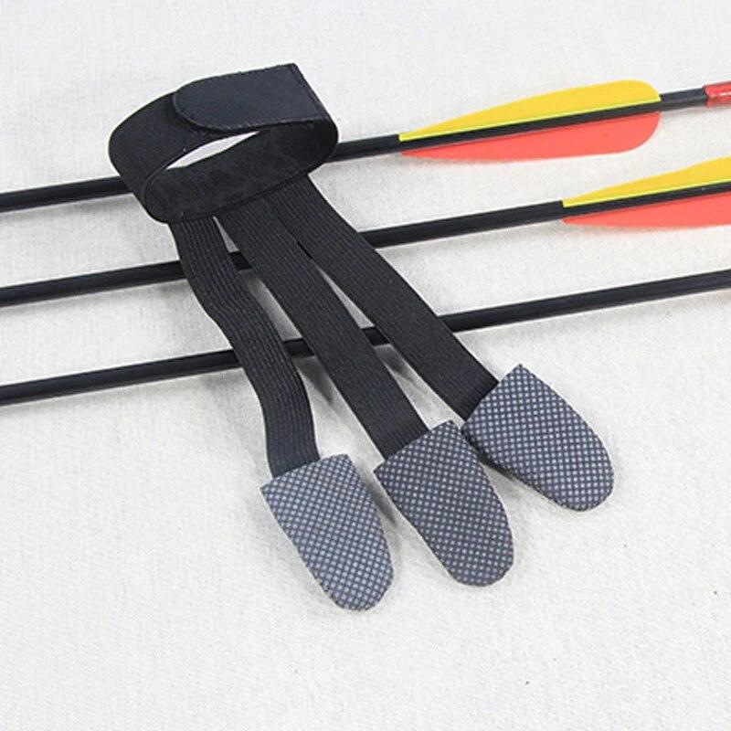 Outdoor Archery Traditional Recurve Bow Arrow Leather Archery Gloves Hunting Three Finger Sports Shooting Bow Gloves