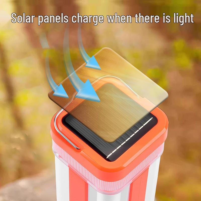 Multi-Functional Solar Camping Lantern & Mobile Work Light with Charging Feature
