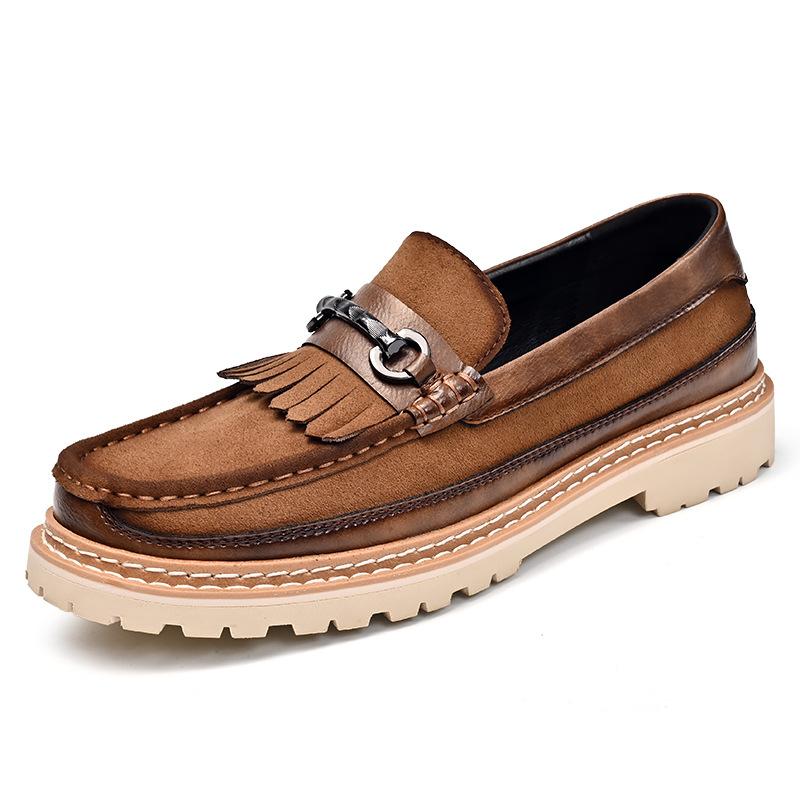 Popular 2025 European Station Leather Shoes Men's Business Casual British Style One Pedal Leather Men's Shoes Large Size 46