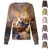 Women's Casual Long Sleeve Single Breasted Printed Dry- Top