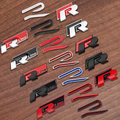 2025 Heißes R-Logo Emblem Auto Metall Karosserie Heck Kofferraum Aufkleber Zubehör für Volkswagen Tiguan Bora POLO PASSAT CC Touran GOLF Jetta