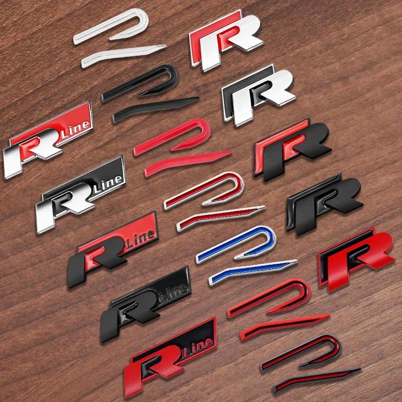 2025 Hot R Logo Emblem Car Metal Body Tail Trunk Sticker Accessories For Volkswagen Tiguan Bora POLO PASSAT CC Touran GOLF Jetta