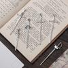 6Pcs/Set Creative Antique Swords Knife Bookmark Charms Metal Bookmarks Pendants Book Clips Reading Mark Supplies Bookmark Gift