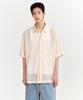 Musinsa Standard Relaxed Crochet Short Sleeve Shirt [Ivory]