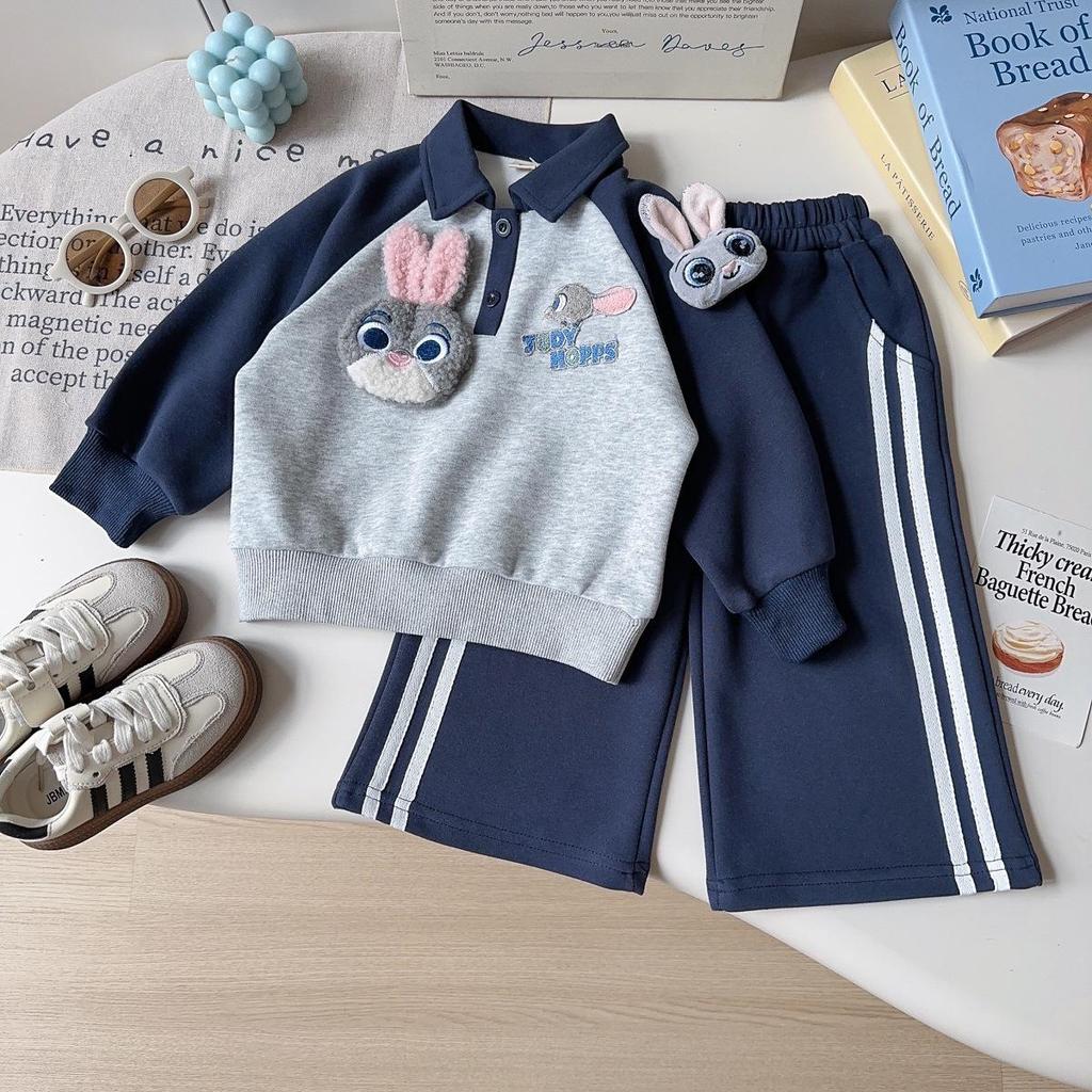 Autumn Rabbit Long Sleeve Top & Pants Set for Baby Girls - AQB108