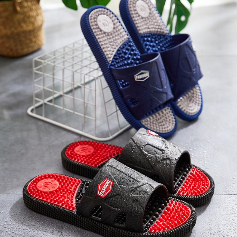 Foot Acupressure Massage Slippers for Men In Summer, Indoor Home Use, Non Slip Bathroom, Silent Cool Slippers