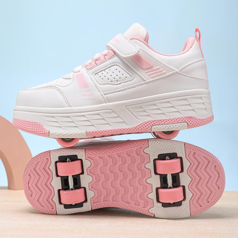 KIDS Four Wheel Skate Roller Shoes Sneakers Four Wheel Skating Shoes Children's Shoes Double Wheel Skating Shoes