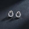 MODIAN Sweet Heart Earrings For Women 925 Silver Delicate Cubic Zirconia CZ Wedding Statement Ear Studs Fine Jewelry