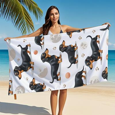 Dackel Hund Mikrofaser Strandtuch Schnelltrocknend Super Saugfähig Sandfrei Weich Bade Pool Handtuch für Reisen Schwimmen Strand Urlaub