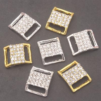 20 szt. Metalowe klamry z kryształkami górskimi do dekoracji biustonosza bikini Diy pierścienie do paska akcesoria do szycia 15x12mm