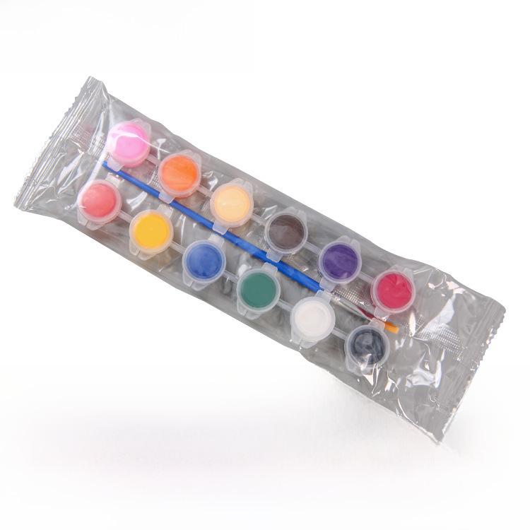12-Color Acrylic Paint Set for Kids - Student Art & Craft Kit with Paint Strips for Plaster Dolls