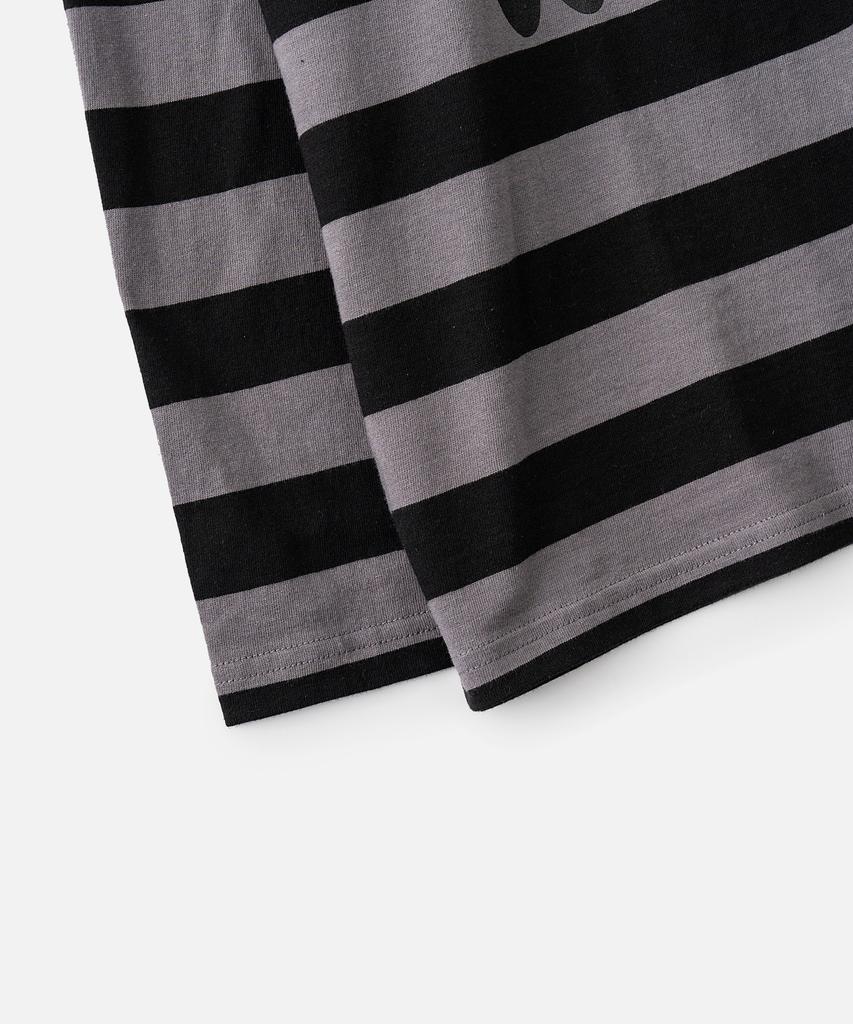 VASTIC Text Stripe Long Sleeve_Black/Charcoal