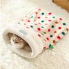 Cat Sleeping Bag Enclosed Warm Thermal Pet Bed Winter Indoor Cat Cave For Home Farmhouse Apartment Bedroom Christmas New Year