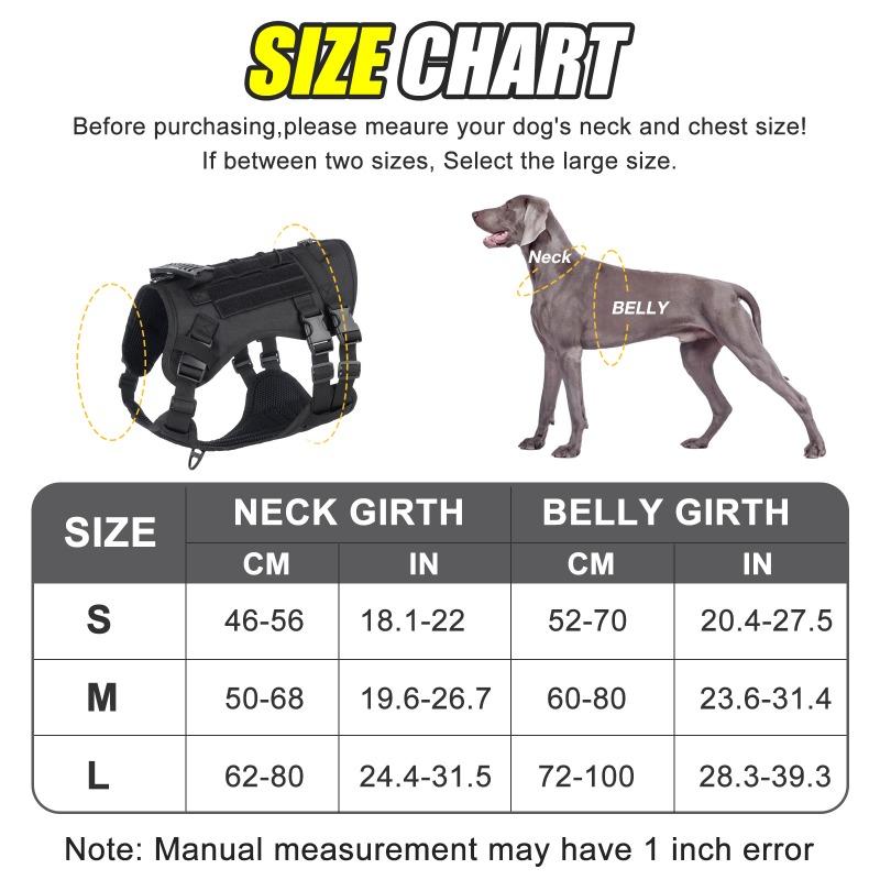 

Тактическая шлейка для собаки с грудными и спинными ремнями для предотвращения побега и взрыва, специально разработанная для питомцев среднего и крупного размера S чёрный