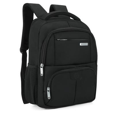 Herren Business Tasche Laptop Rucksack mit seitlichen Netztaschen Mode Lässig Student Große Kapazität Schwarz Reisetasche