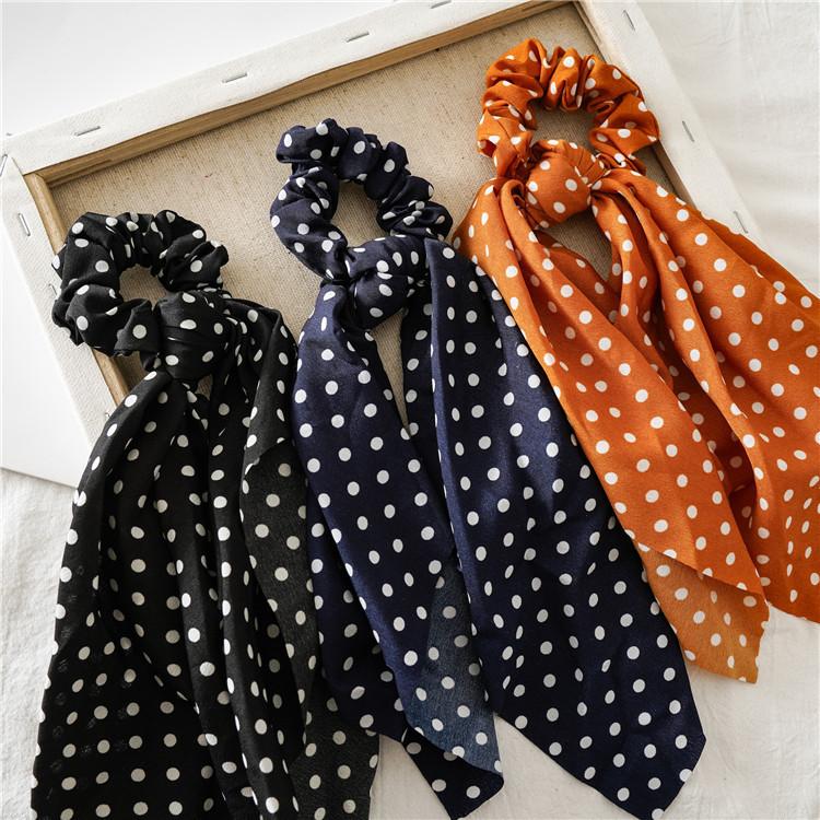 New Style Dotted Ribbon Large Braided Hair Ring Women's Adjustable Detachable Fabric Head Accessory