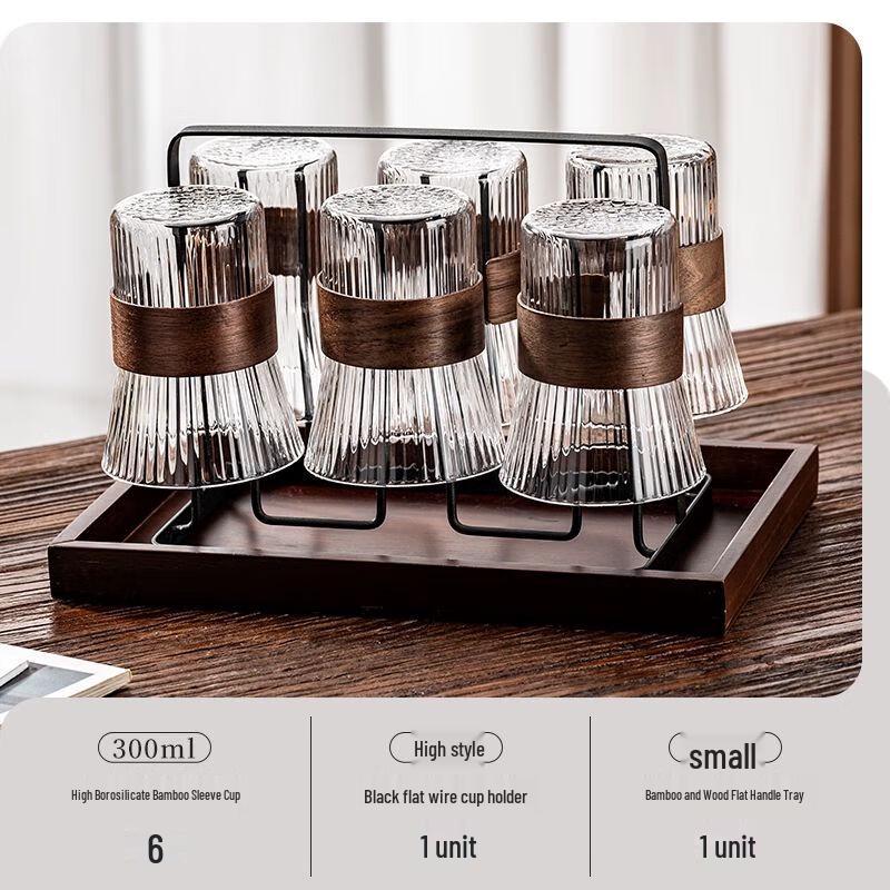 Jiakangming Chinese Style Heat-Resistant Glass Cup Set