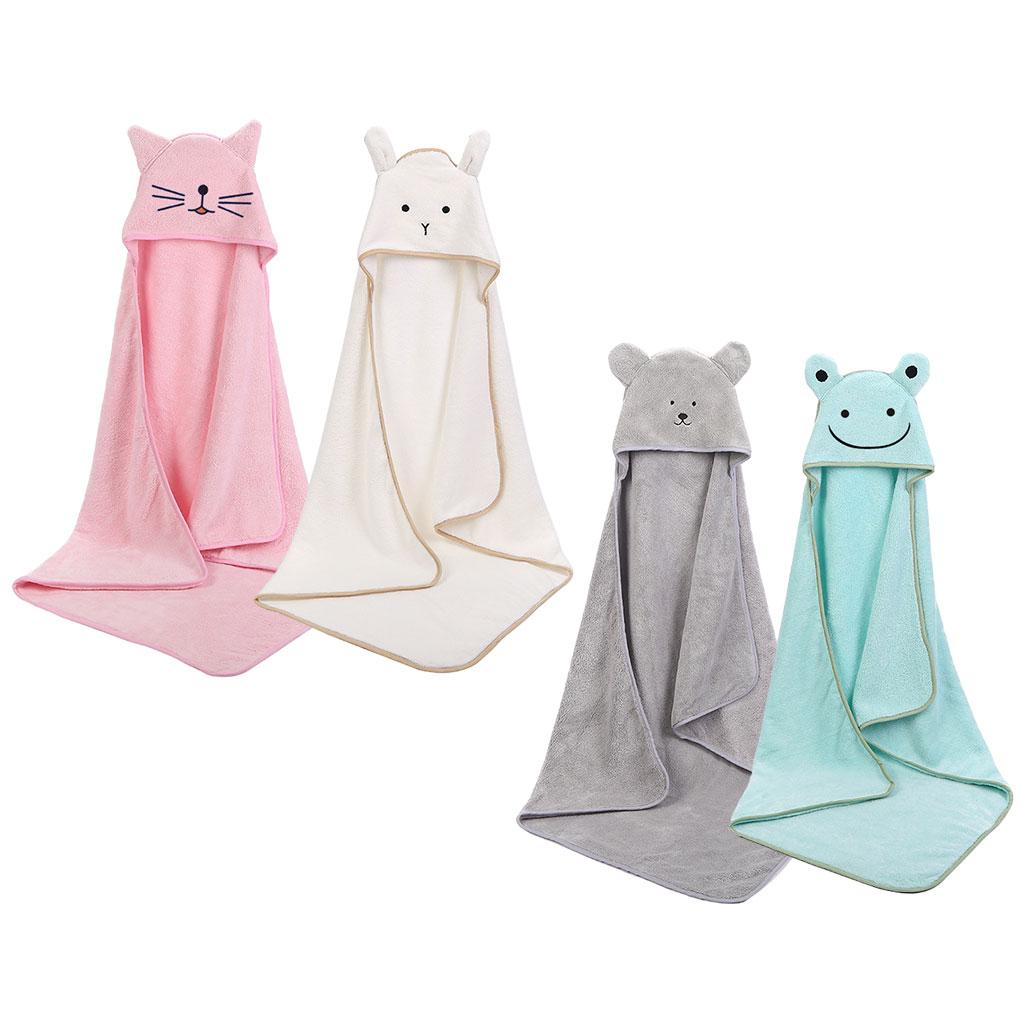 Cartoon Design Baby Hooded Towel Fleece Washcloths Wash Bathrobe Blanket for Children Unisex