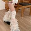 Dopamine Lace Patchwork Ruffle Leg Warmers - Spicy Y2K Harajuku Style