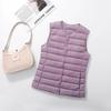 Gilet Imbottito Leggero da Donna con Scollo Rotondo & Scollo a V Vestibilità Aderente Senza Maniche