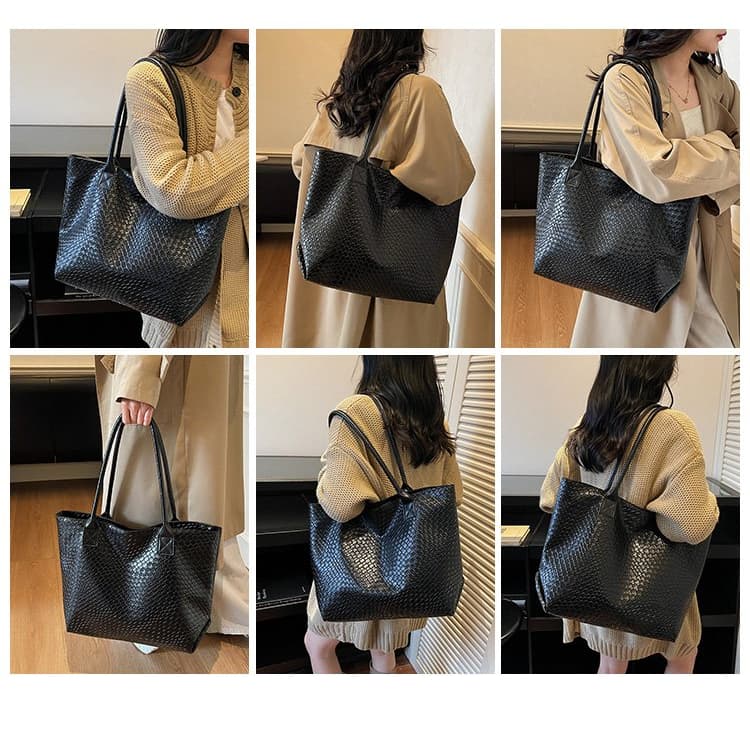 Women's Fashion Versatile PU Large Capacity Tote Bag