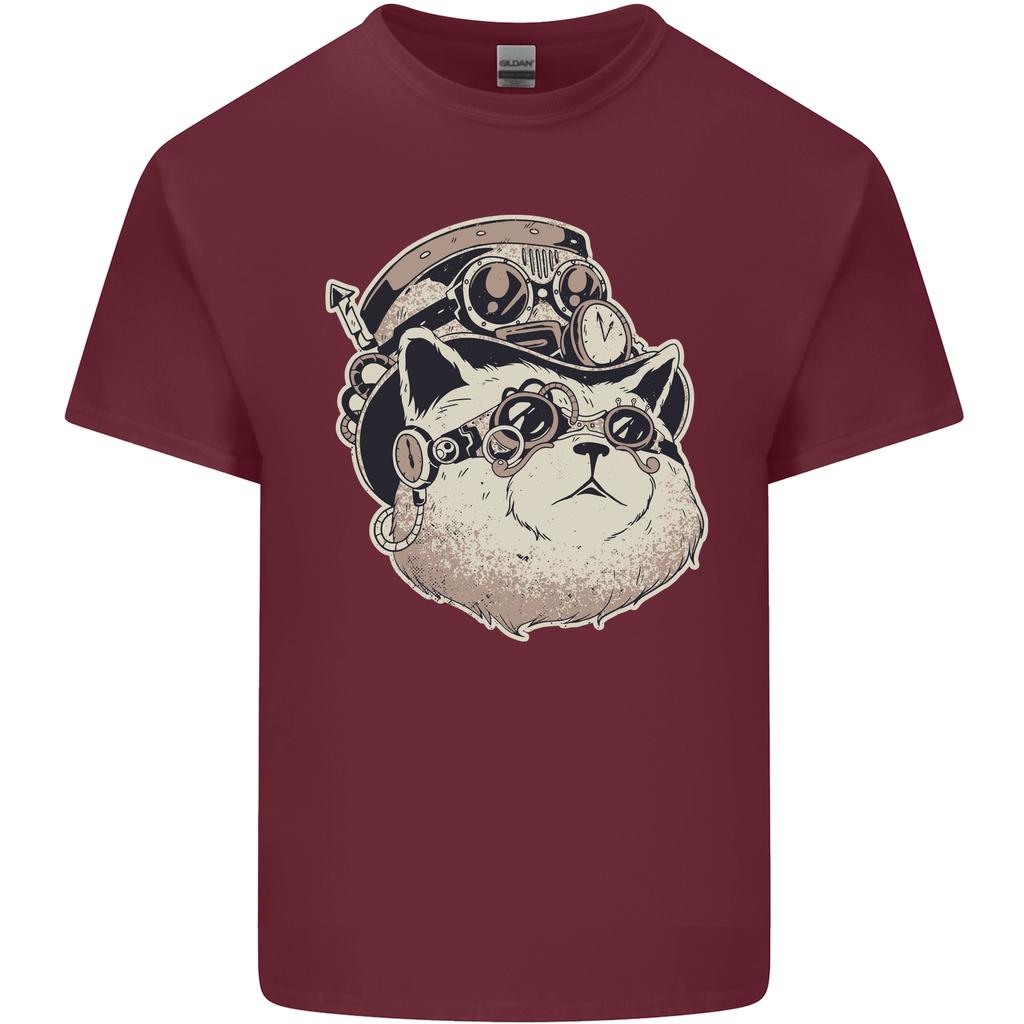 Steampunk Cat Unisexs Light Cotton TShirt