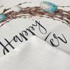 Easter Decorative Pillowcase, Easter Wreath Pattern, White
