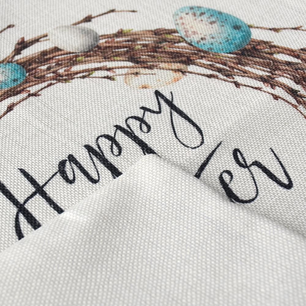 Easter Decorative Pillowcase, Easter Wreath Pattern, White