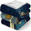 Astronaut Space Print Fleece Throw Blanket Soft Cozy for Home Office Sofa Car All Season Gift 150x200cm 59x79in