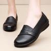 Women's Shoes with Round Toe, Flat Heel and Soft Sole, Single Shoes for Middle-aged and Elderly People