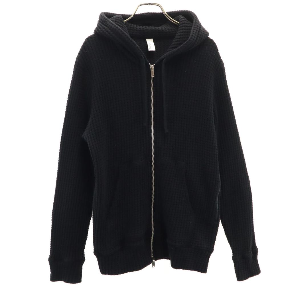 Seagreen Made In Japan Wool Long Sleeve Waffle Zip Hoodie 4 Black Men's Used