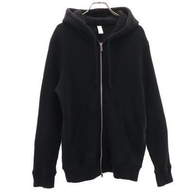 Seagreen Made In Japan Wool Long Sleeve Waffle Zip Hoodie 4 Black Men's Used