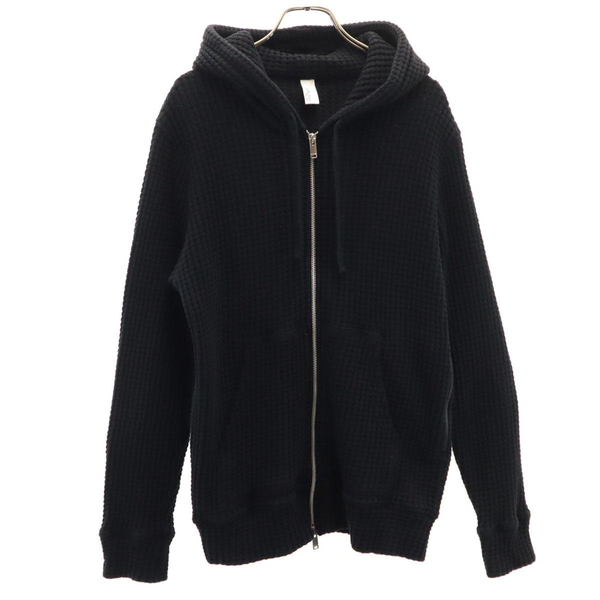 

Seagreen Made in Japan wool Long sleeve waffle Zip hoodie 4 black Men s Used