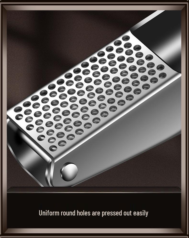 304 Stainless Steel Garlic Press: Thickened Manual Mincer, Safe for Hands, Ensures Even Garlic Extraction.