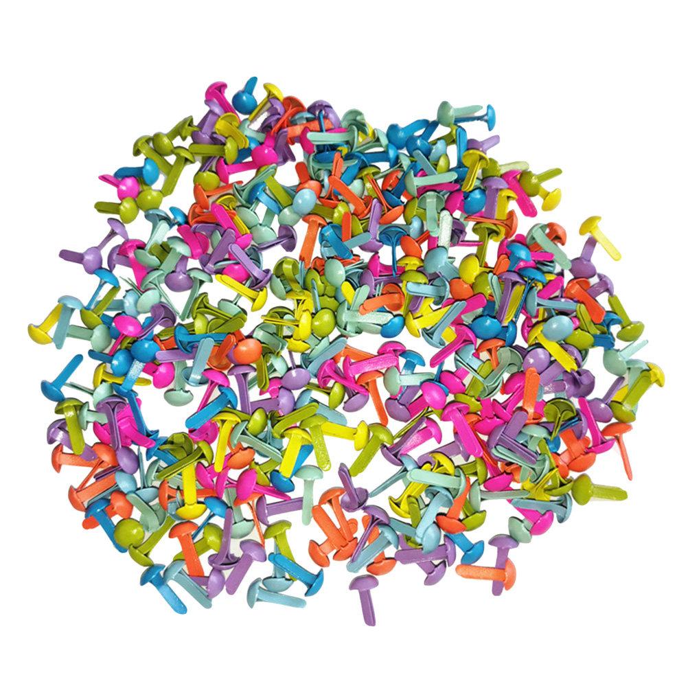100 Stück Mini-Klammern Bunt Zweizack-Klammern in Pastellfarben für Scrapbooking DIY Bastelpapierprojekte Metallklammern