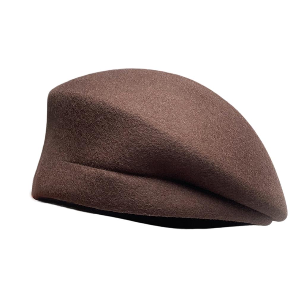 Elegant Wool Beret Women'S Autumn And Winter Face Is Small And Versatile Fashionable Painter'S Hat Pleated Slanted Top Design Top Hat