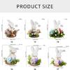 Easters Rabbit Wood Ornament Cartoon Rabbit Wood Crafts for Easters Home Party Desktop Decoration