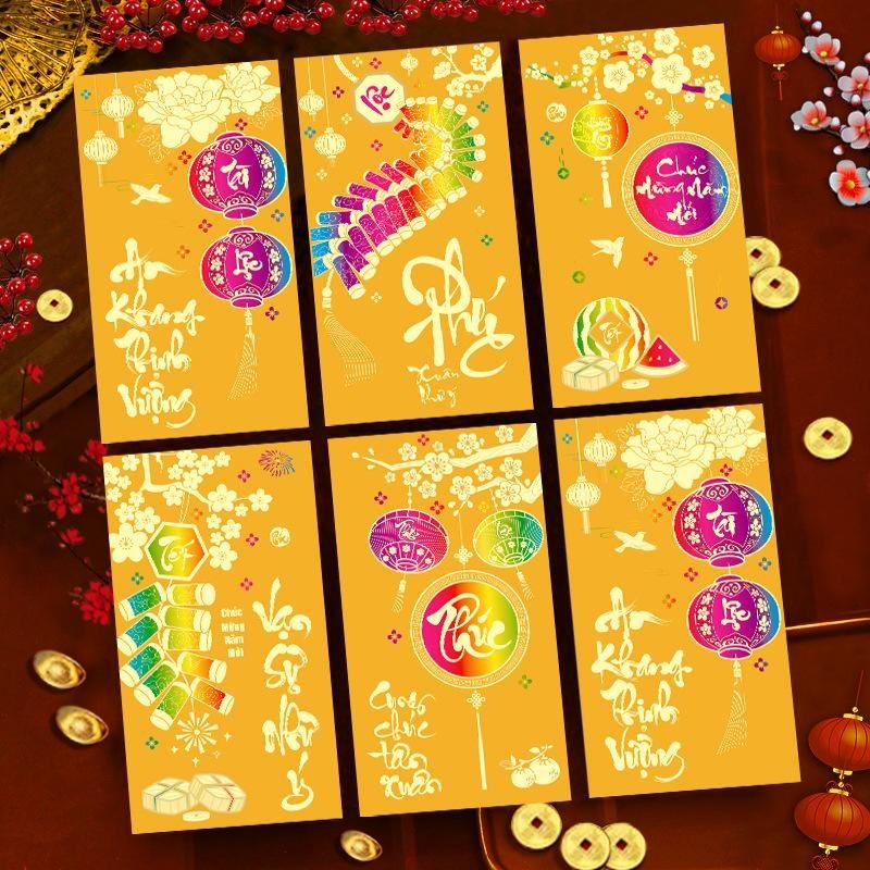 6Pcs Chinese Spring Festival Red Envelopes New Year Red Envelopes Vietnamese 2027 Goat Year Money Pockets