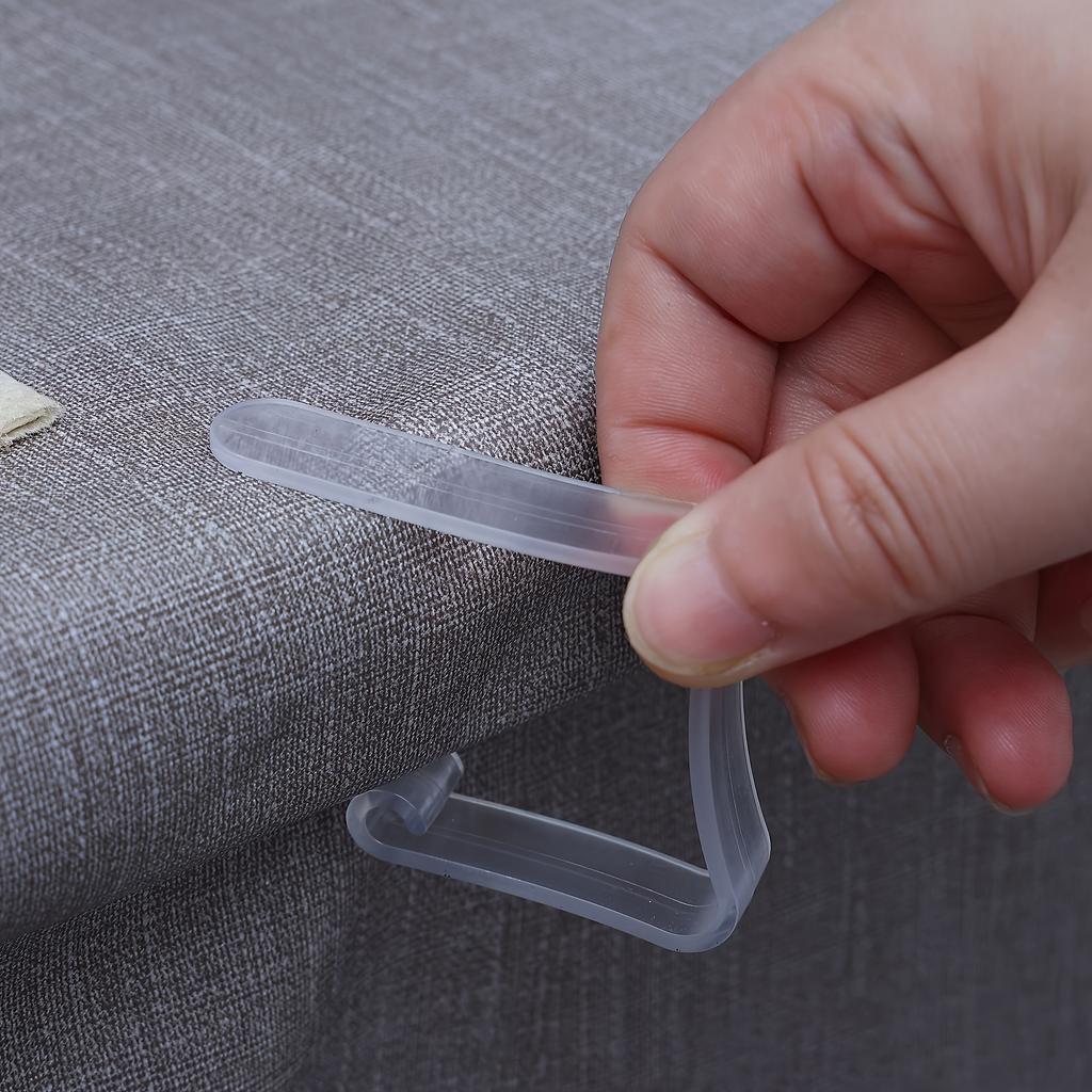 Clear Plastic Tablecloth Clips - Invisible Non-Slip Grips, No Drill Required, Transparent Table Skirt Holders for Secure Fit, Ideal for Home